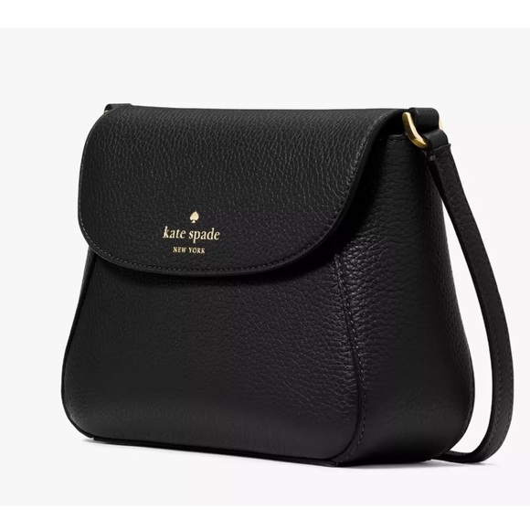 New Kate Spade Monica Small Flap Crossbody bag Pebble Leather Black - Picture 2 of 5